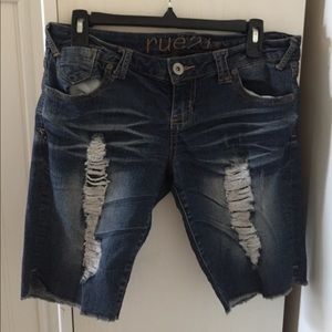 Knee Length Jean Shorts